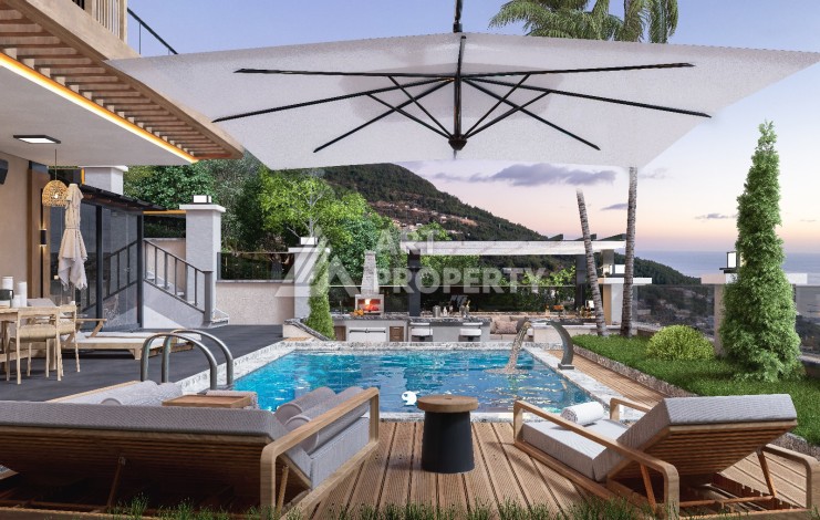 Элегантный проект двухуровневых квартир и вилл с шикарным видом на всю Аланию в районе Тепе - Ракурс 29