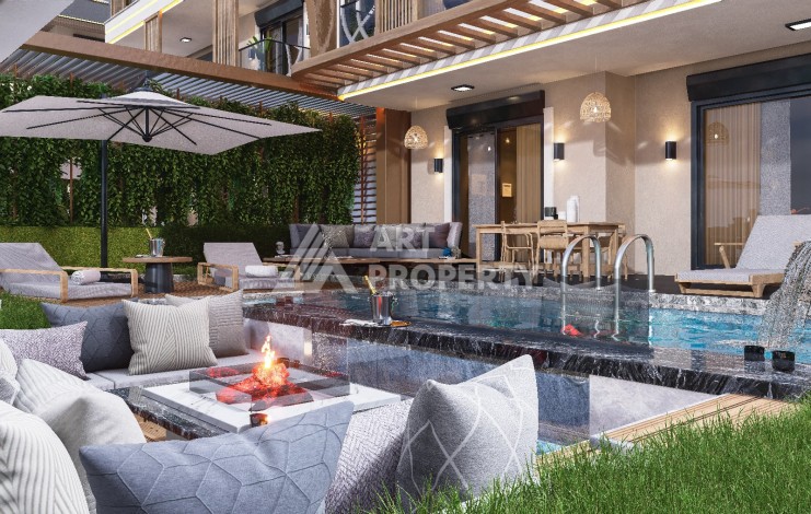 Элегантный проект двухуровневых квартир и вилл с шикарным видом на всю Аланию в районе Тепе - Ракурс 32