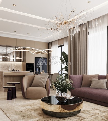 Элегантный проект двухуровневых квартир и вилл с шикарным видом на всю Аланию в районе Тепе - Ракурс 38