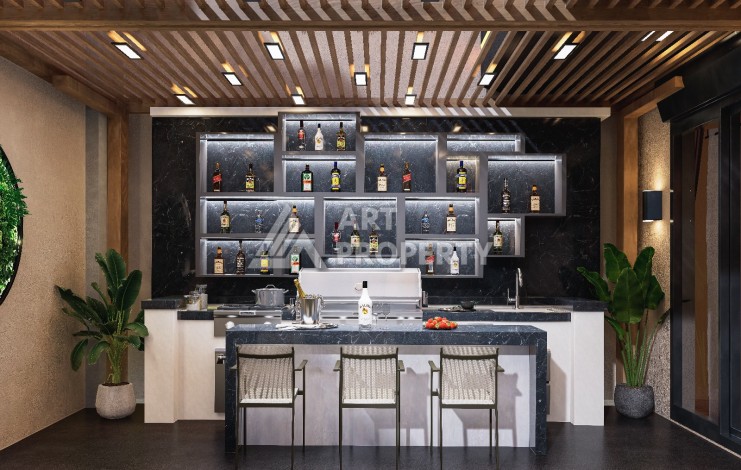 Элегантный проект двухуровневых квартир и вилл с шикарным видом на всю Аланию в районе Тепе - Ракурс 42