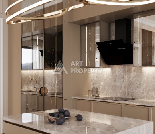 Элегантный проект двухуровневых квартир и вилл с шикарным видом на всю Аланию в районе Тепе - Ракурс 43