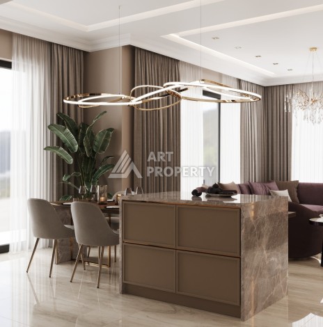 Элегантный проект двухуровневых квартир и вилл с шикарным видом на всю Аланию в районе Тепе - Ракурс 44