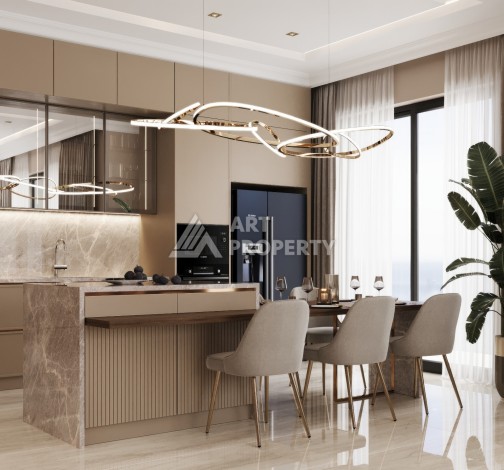 Элегантный проект двухуровневых квартир и вилл с шикарным видом на всю Аланию в районе Тепе - Ракурс 47