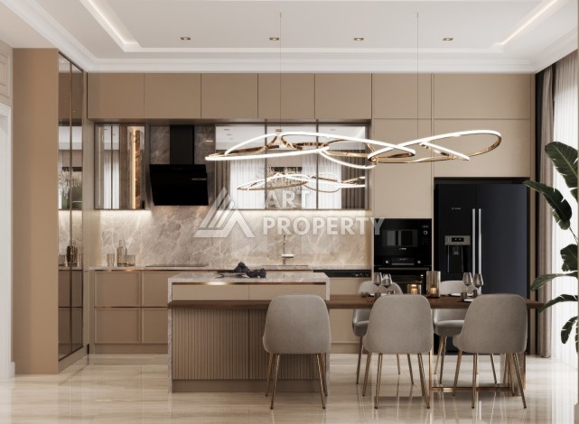 Элегантный проект двухуровневых квартир и вилл с шикарным видом на всю Аланию в районе Тепе - Ракурс 49