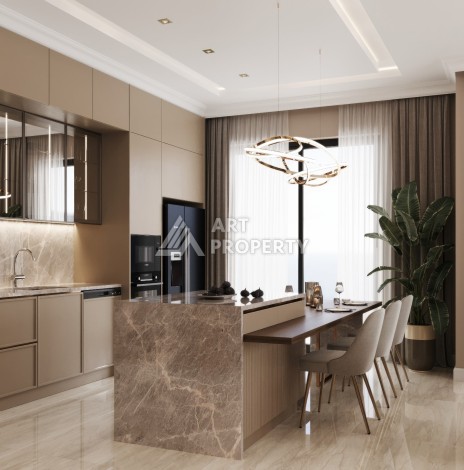 Элегантный проект двухуровневых квартир и вилл с шикарным видом на всю Аланию в районе Тепе - Ракурс 51