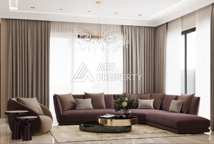 Элегантный проект двухуровневых квартир и вилл с шикарным видом на всю Аланию в районе Тепе - Ракурс 58