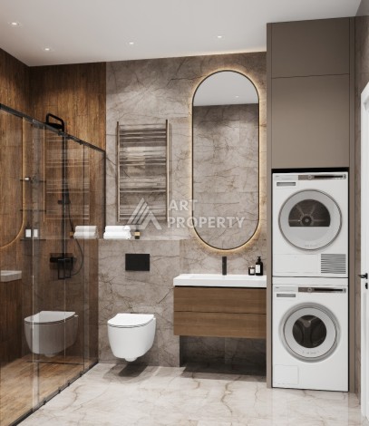 Элегантный проект двухуровневых квартир и вилл с шикарным видом на всю Аланию в районе Тепе - Ракурс 76