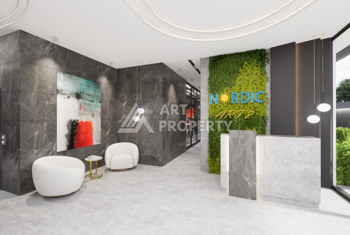 Старт продаж квартир от 57,5 до 187 кв.м. в проекте NORDIC ART 2 на первой береговой линии в Махмутларе. - Ракурс 33