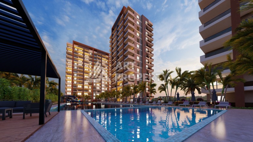 Просторные квартиры 1+1 и 2+1 в новой резиденции. Арпачбахшиш, Мерсин - Ракурс 12