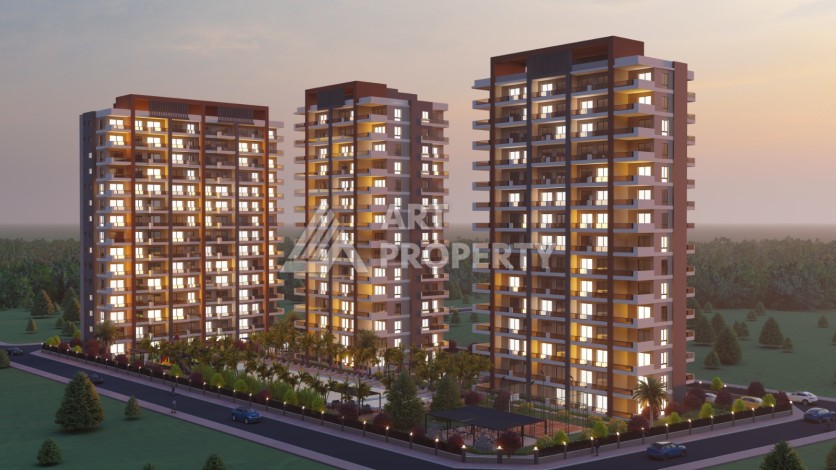 Просторные квартиры 1+1 и 2+1 в новой резиденции. Арпачбахшиш, Мерсин - Ракурс 14