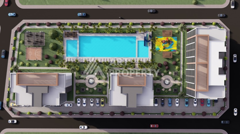 Просторные квартиры 1+1 и 2+1 в новой резиденции. Арпачбахшиш, Мерсин - Ракурс 16