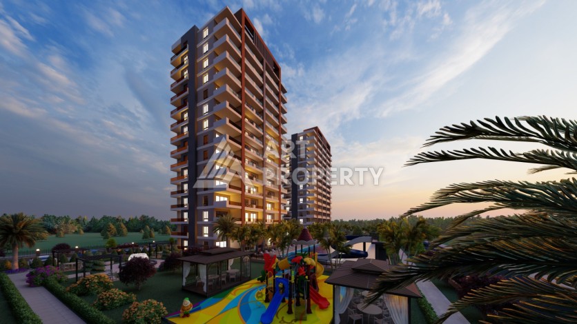 Просторные квартиры 1+1 и 2+1 в новой резиденции. Арпачбахшиш, Мерсин - Ракурс 17