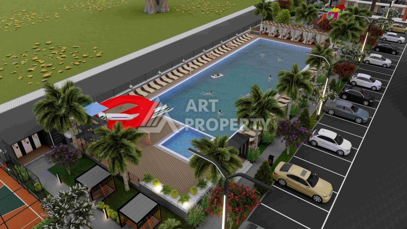 Просторные квартиры 1+1 и 2+1 в новой резиденции. Арпачбахшиш, Мерсин - Ракурс 18