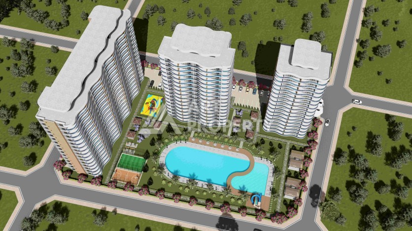 Комфортабельные апартаменты от 80 до 138 кв.м. в престижном комплексе. Арпачбахшиш, Мерсин - Ракурс 12