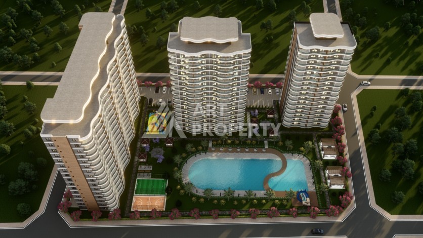 Комфортабельные апартаменты от 80 до 138 кв.м. в престижном комплексе. Арпачбахшиш, Мерсин - Ракурс 15