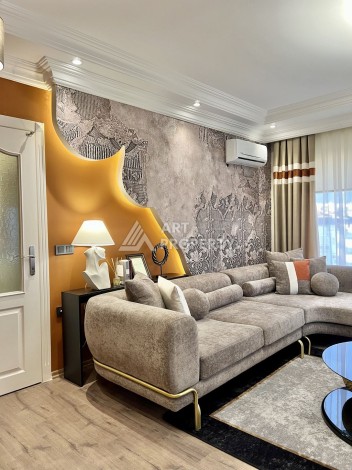 Аппартаменты 2+1, 110 м2, с шикарным ремонтом и видом на море в центре Алании. - Ракурс 2