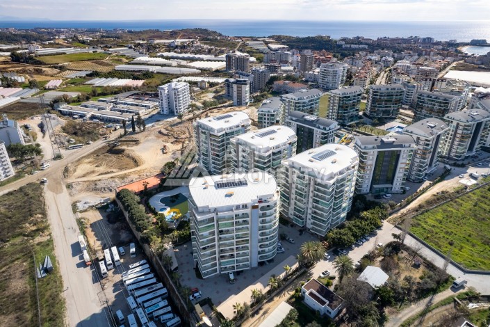 Апартаменты 2+1, 120м2, в большом и современном комплексе в 800 м от моря, Алания, Авсалар. - Ракурс 41