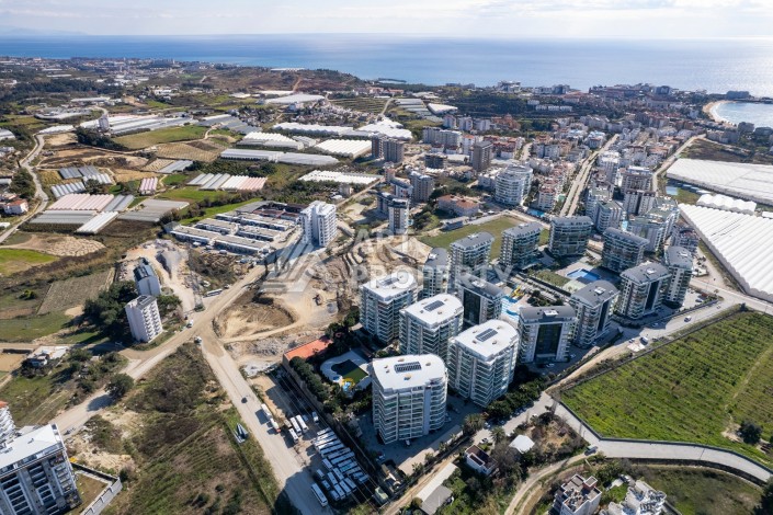 Апартаменты 2+1, 120м2, в большом и современном комплексе в 800 м от моря, Алания, Авсалар. - Ракурс 42