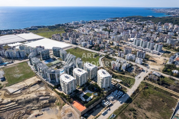 Апартаменты 2+1, 120м2, в большом и современном комплексе в 800 м от моря, Алания, Авсалар. - Ракурс 44