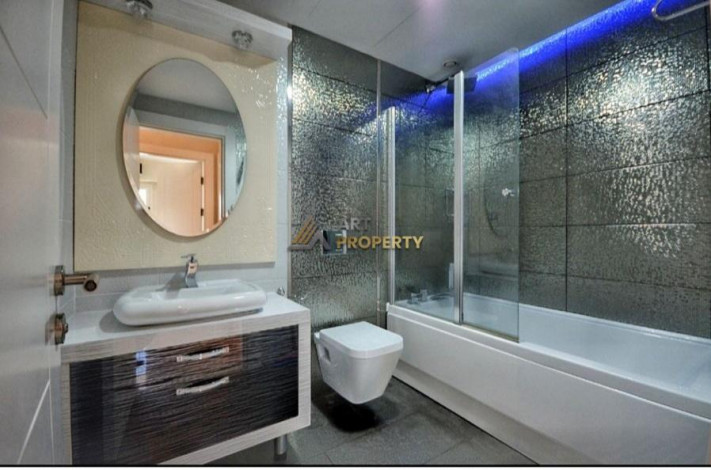 Трехкомнатная квартира в районе Махмутлар с видом на море и историческую крепость Аланьи, 110 м2 - Ракурс 14