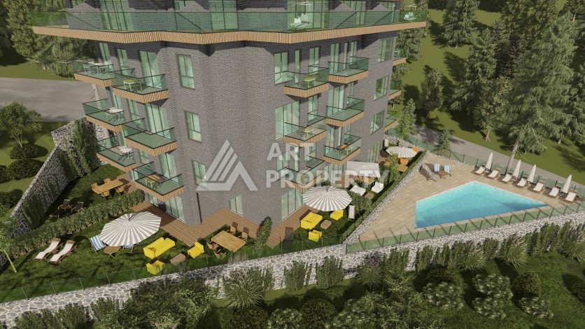 Квартиры от 45 до 193 кв.м. с видом на море и крепость. Буюкхасбахче, Алания - Ракурс 6