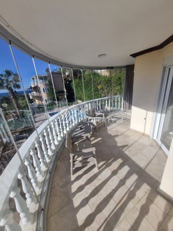 Просторная квартира 2+1 с видом на море, 110 кв.м. Кестель, Алания - Ракурс 2