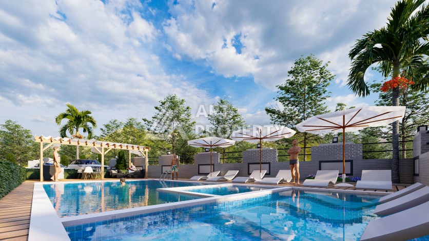 Квартира 1+1 с видом на горы, 55 кв.м. Чиплаклы, Алания. - Ракурс 16