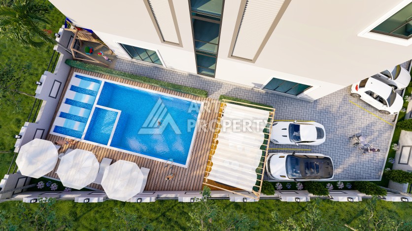 Квартира 1+1 с видом на горы, 55 кв.м. Чиплаклы, Алания. - Ракурс 17