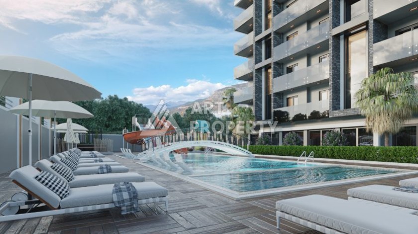 Квартира 1+1 в новой элитной резиденции, 62 кв.м. Махмутлар, Алания. - Ракурс 14