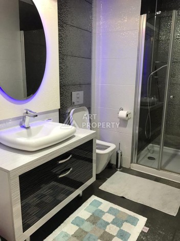 Квартира 1+1 с видом на море в элитной резиденции, 75 кв.м. Махмутлар, Алания - Ракурс 7