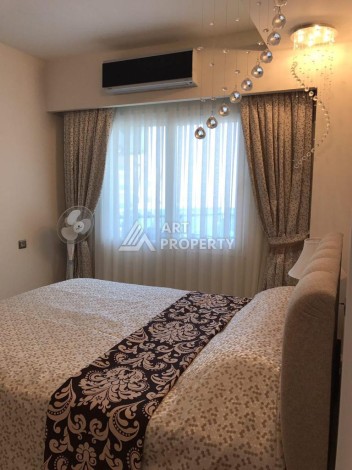 Квартира 1+1 с видом на море в элитной резиденции, 75 кв.м. Махмутлар, Алания - Ракурс 12