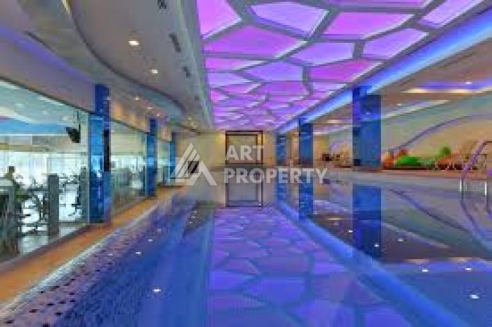 Квартира 1+1 с видом на море в элитной резиденции, 75 кв.м. Махмутлар, Алания - Ракурс 32