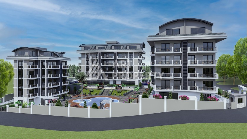 Квартира 2+1 в новом комплексе, 80 кв.м. Оба, Алания - Ракурс 17