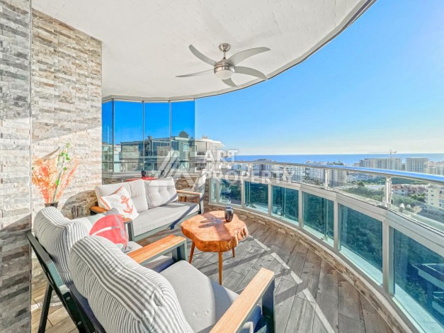 Меблированная квартира 2+1 с видом на море, 120 кв.м. Махмутлар, Алания - Ракурс 2