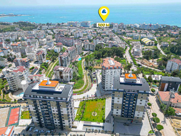 Садовый дуплекс 2+1 в новом комплексе, 500 м до моря. Авсаллар, Алания - Ракурс 26