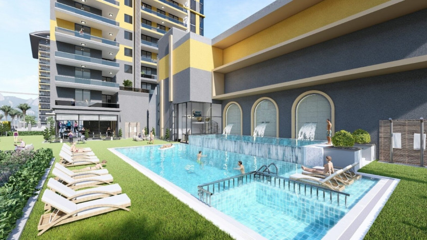 Четырехкомнатная квартира с красивым видом на море и горы в Махмутлар, 180 м2 - Ракурс 4