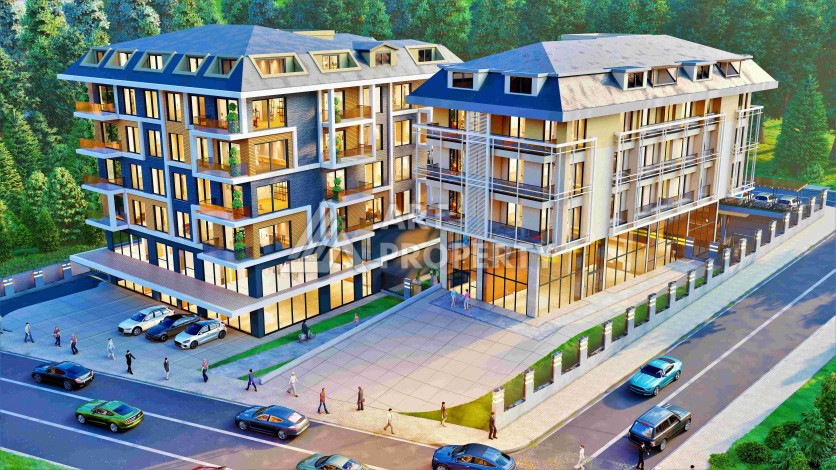 Современные квартиры 1+1, 2+1 и 3+1 в центре Алании. Выгодно! - Ракурс 3