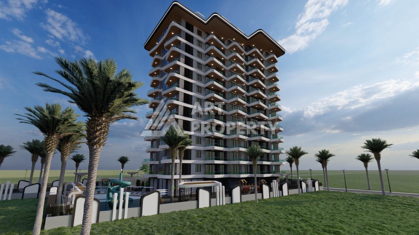 Квартира 2+1 в элитной новой резиденции, 600 м от моря в Махмутларе - Ракурс 4