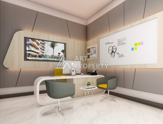 Квартира 2+1 в элитной новой резиденции, 600 м от моря в Махмутларе - Ракурс 10