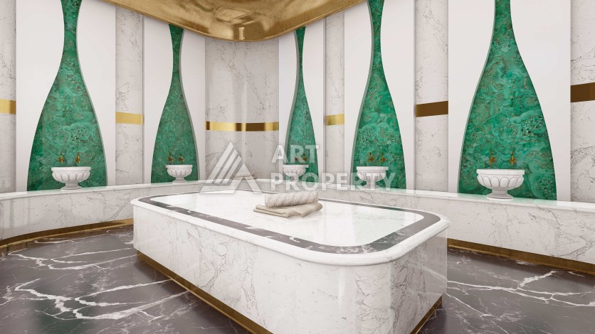 Квартира 2+1 в элитной новой резиденции, 600 м от моря в Махмутларе - Ракурс 11