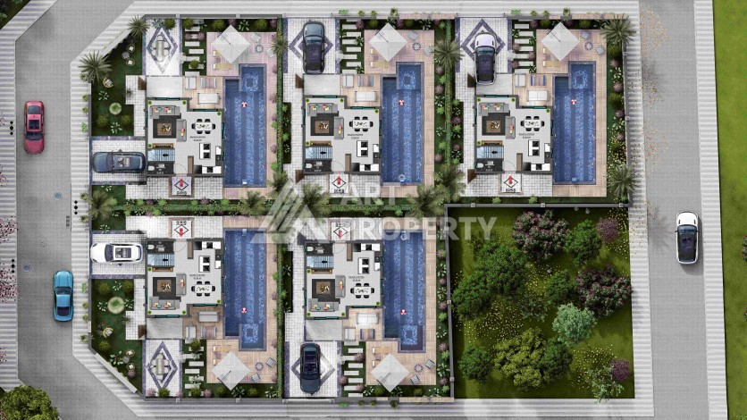 Элитная вилла 3+1 в 200 метрах от моря. Конаклы, Алания - Ракурс 16