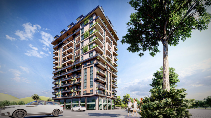 Новый проект высокого качества строительства по доступным ценам в районе Махмутлар, от 42м2 до 87 м2 - Ракурс 4