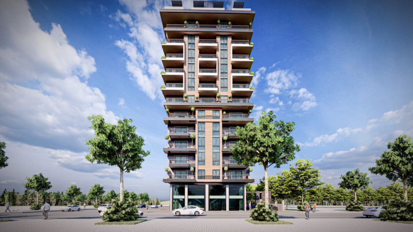 Новый проект высокого качества строительства по доступным ценам в районе Махмутлар, от 42м2 до 87 м2 - Ракурс 5