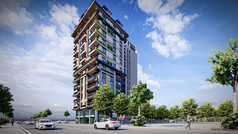 Новый проект высокого качества строительства по доступным ценам в районе Махмутлар, от 42м2 до 87 м2 - Ракурс 6