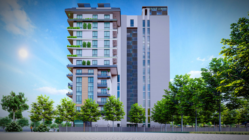 Новый проект высокого качества строительства по доступным ценам в районе Махмутлар, от 42м2 до 87 м2 - Ракурс 7