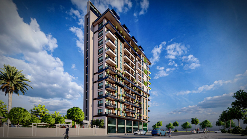 Новый проект высокого качества строительства по доступным ценам в районе Махмутлар, от 42м2 до 87 м2 - Ракурс 9