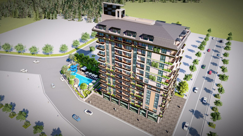 Новый проект высокого качества строительства по доступным ценам в районе Махмутлар, от 42м2 до 87 м2 - Ракурс 11