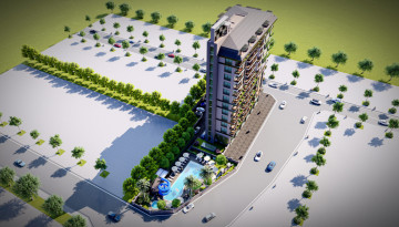Новый проект высокого качества строительства по доступным ценам в районе Махмутлар, от 42м2 до 87 м2 - Ракурс 14