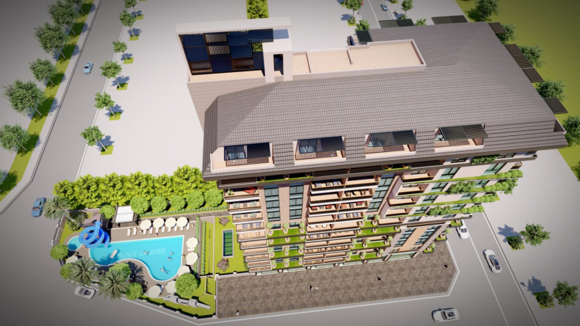 Новый проект высокого качества строительства по доступным ценам в районе Махмутлар, от 42м2 до 87 м2 - Ракурс 18