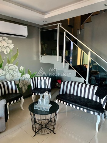 Дуплекс 2+1 с видом на море и крепость, 120 кв.м. Кестель, Алания - Ракурс 6